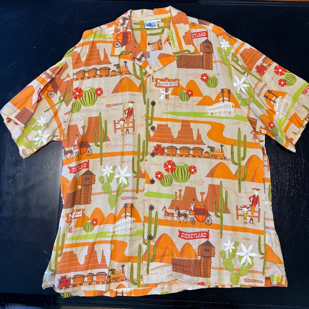 RARE Disneyland SHAG Limited Edition Frontierland Disney Hawaiian Shirt Size XXL